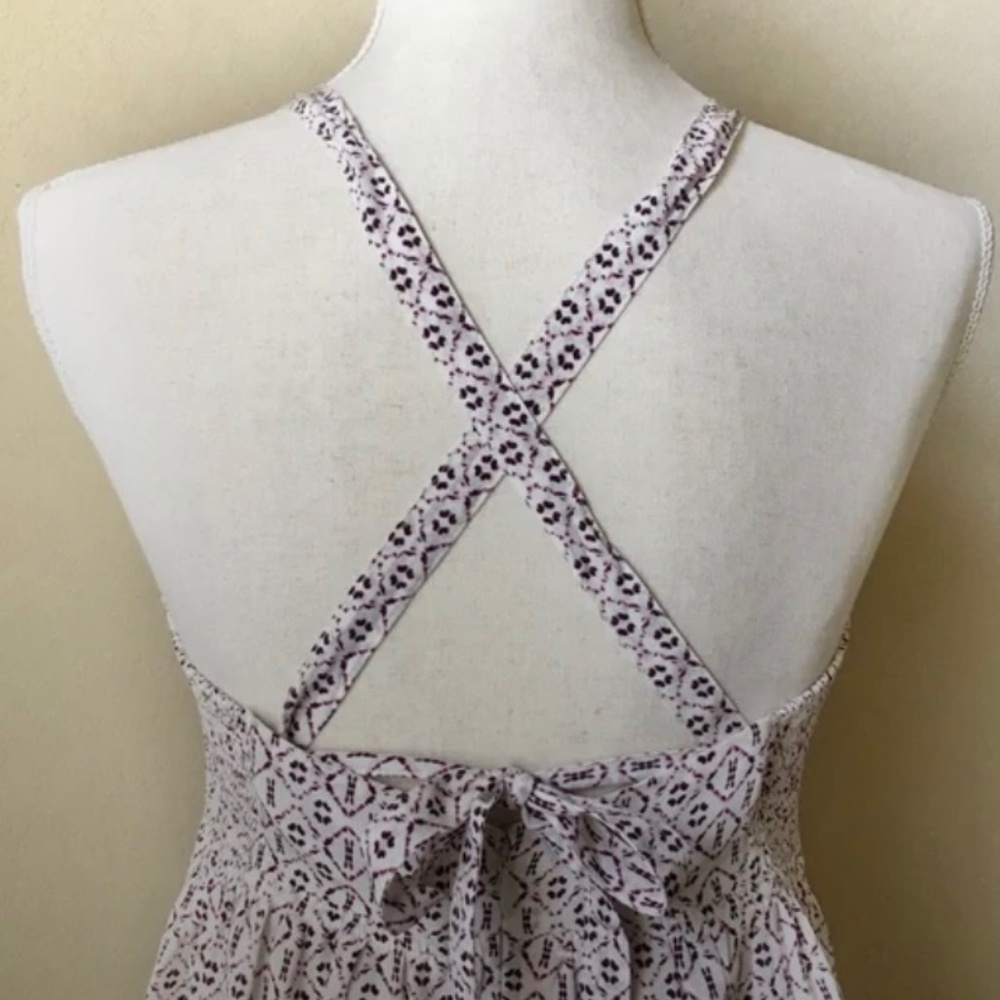 Madewell White Maroon 8 Silk Convertible Dress Twee Scandi Girl lightweight - Picture 3 of 15